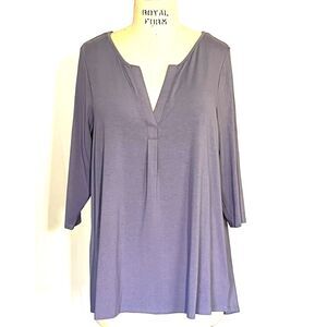 Jones New York JNY Purple Knit Tunic with Long Sleeves Sz 1X